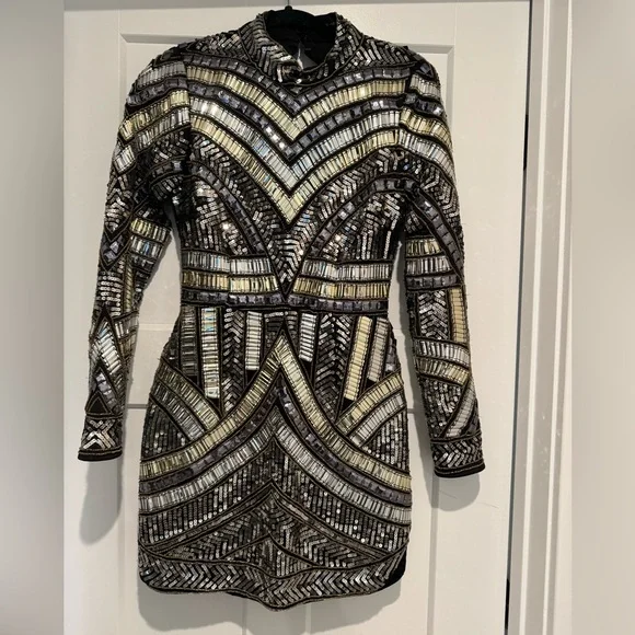 Peace + Love | Dresses | Peace Love Black High Neck Embellished Bodycon  Dress | Poshmark